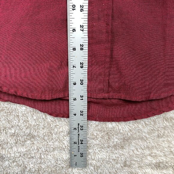 VTG Ely Cattleman Pearl Snap Shirt Mens 17.5 Maroon Western Wrinkle Resistant - Picture 7 of 9